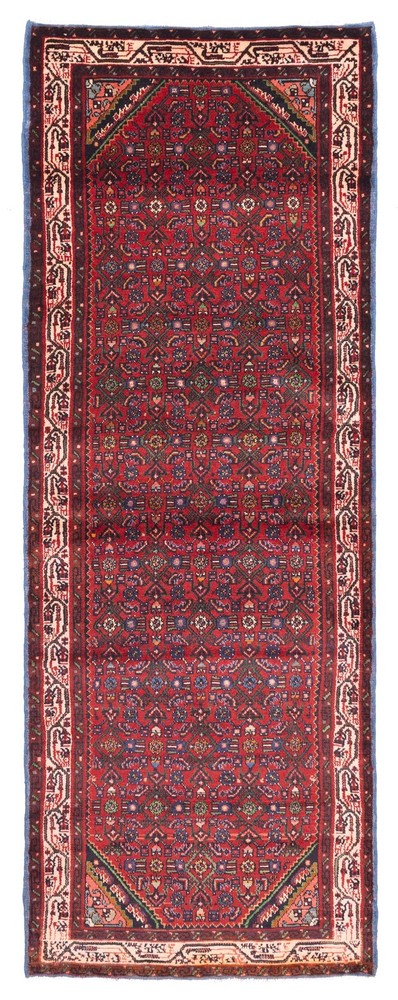 3'7" x 9'9" Vintage Hand-knotted Runner Rug Traditional Oriental Wool Carpet