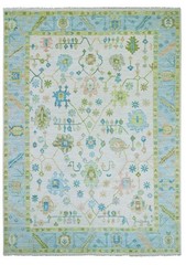 Brand New Modern Indian Oushak Handmade Rug, Colorful Flower Design, 10×14