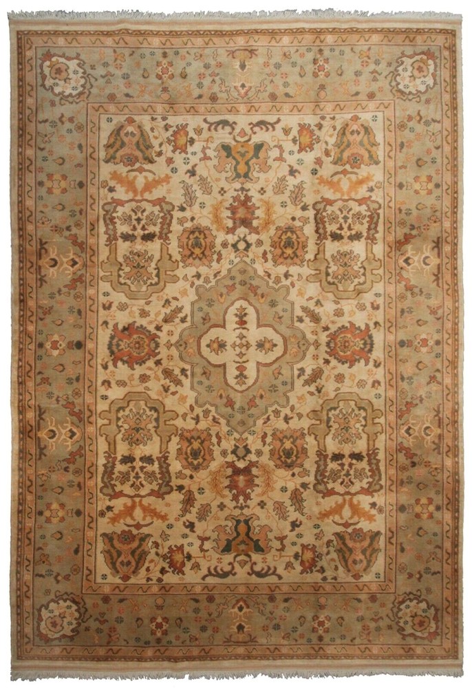 9x12 Vintage Authentic Antique Turkish Oushak Rug Arts & Crafts 269cmx350cm