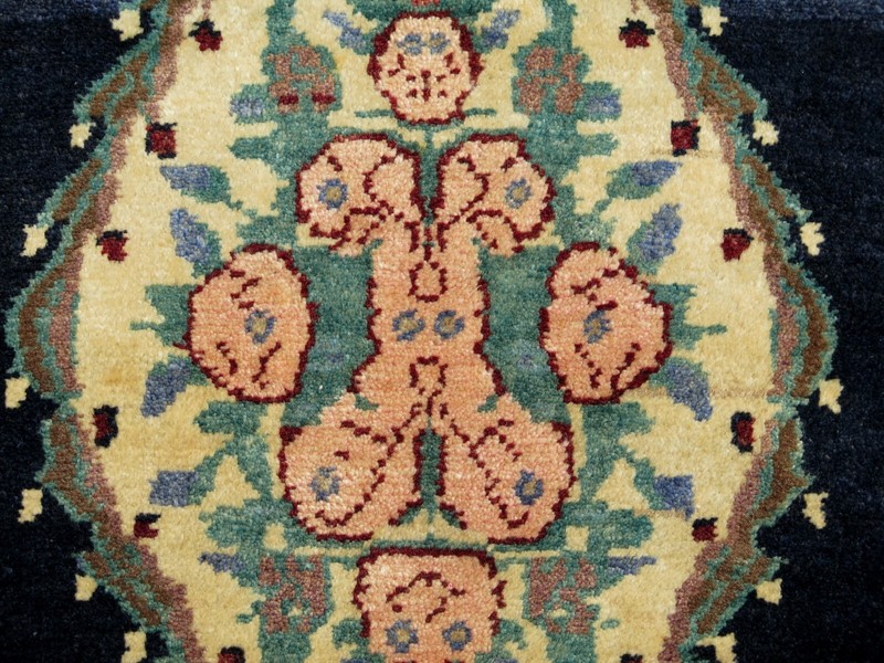 Turkish Blue Carpet, Bedroom Wool Rug, Handmade Sivas Carpet Teppich 35"x74" gallery