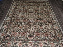 9x13ft. Handmade Floral Design Wool Room Size Rug
