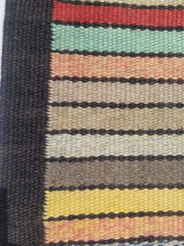 Vintage Traditional Handmade Anatolian Striped Wool Multicolor Kilim 4.3x2.2ft gallery