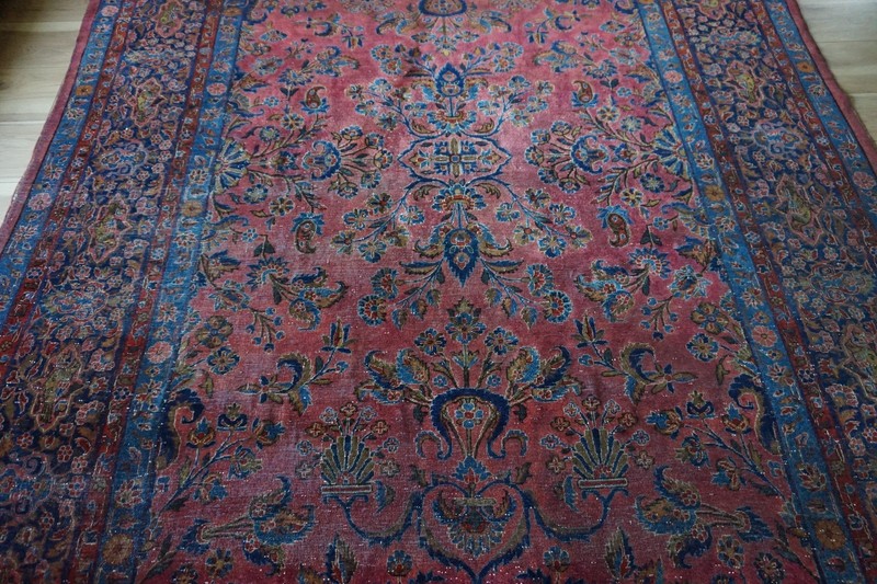 Antique Distressed Kashaan Rug 6'8"x9' gallery