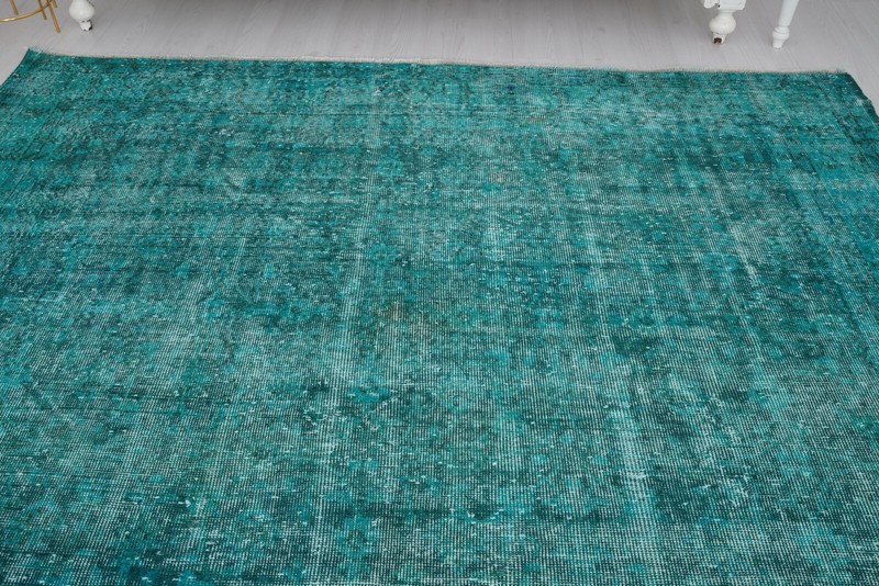 Oversize Vintage Turkish Rug 7x11, Large Oushak Area Rugs, Faded Wool Carpet 386 gallery