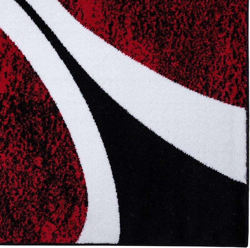 Home Decor Red Rugs Swirl Modern Abstract Area Rug Stylish Premium Rug gallery