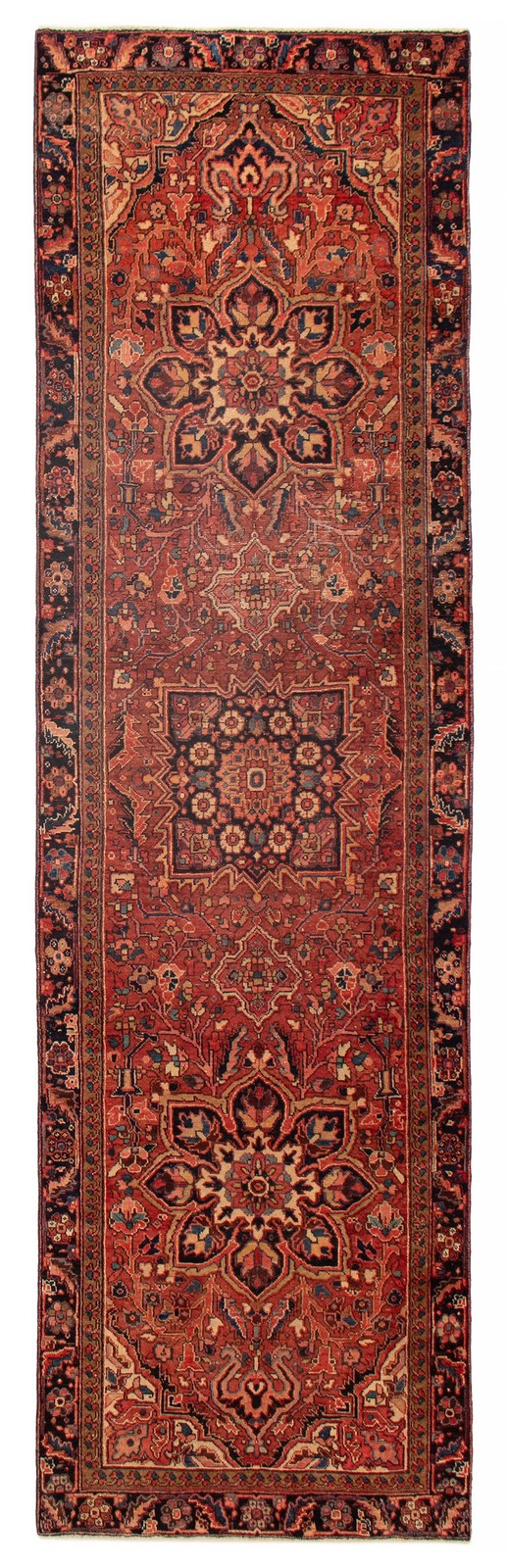 3'8" x 12'6" Vintage Hand-knotted Runner Rug Traditional Oriental Wool Carpet gallery