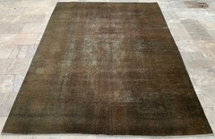 Vintage Afghan Rug, Zero Pile Muted Rug, Traditional Area Carpet (7×9 ft.)