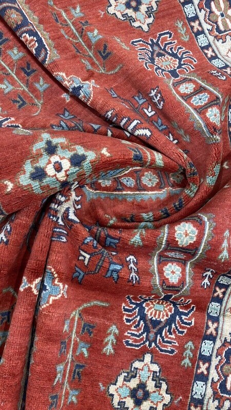 Masterpiece Vintage 1990s Natural Dye Wool Pile Legendary Oushak Rug 5’x7’ gallery