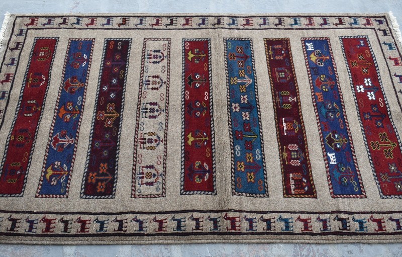 2'11 x 4'7 Vintage handmade afghan tribal small baluchi rug, Afghan wool 3x5 rug gallery