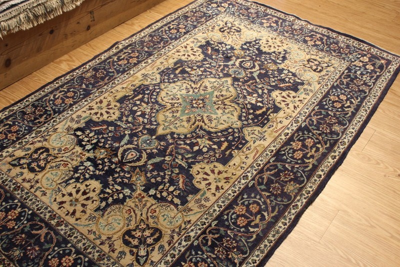 4'7" x 6'6" ANTIQUE TABREZ Late 19th Century Handmade Rug Garden Design Orange gallery