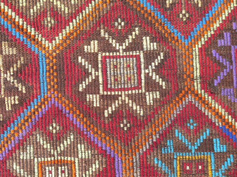 Vintage Turkish Kilim Wool Rug, Area Rug, Large Floor Rug, Carpet Kelim 73"X124" gallery