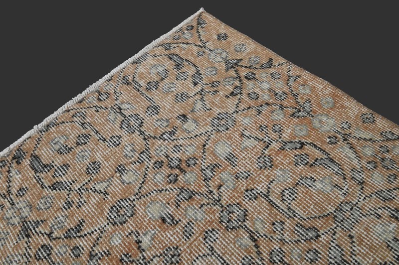 Vintage Turkish Oushak Rug, Orange 5x8 ft, Handmade Wool, Bohemian Anatolian gallery