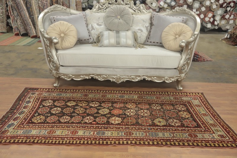 Pre-1900 Hand-made Antique Vegetable Dye Kazak Oriental Rug Nomad Carpet 4x8 gallery