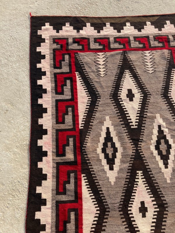 Antique Handwoven Navajo Zapotec Native American Wool Rug 74.8x50 In gallery