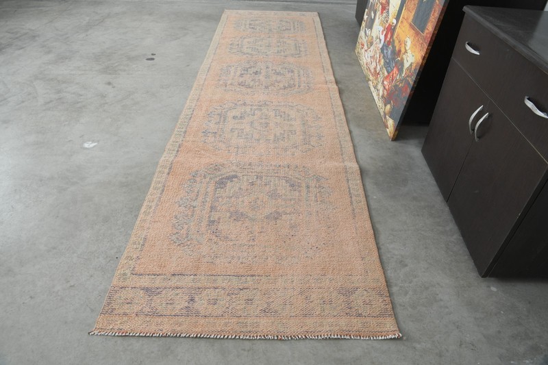 3x11 ft, turkish rug runner, hand-knotted vintage runner, oushak runner rug, 685 gallery