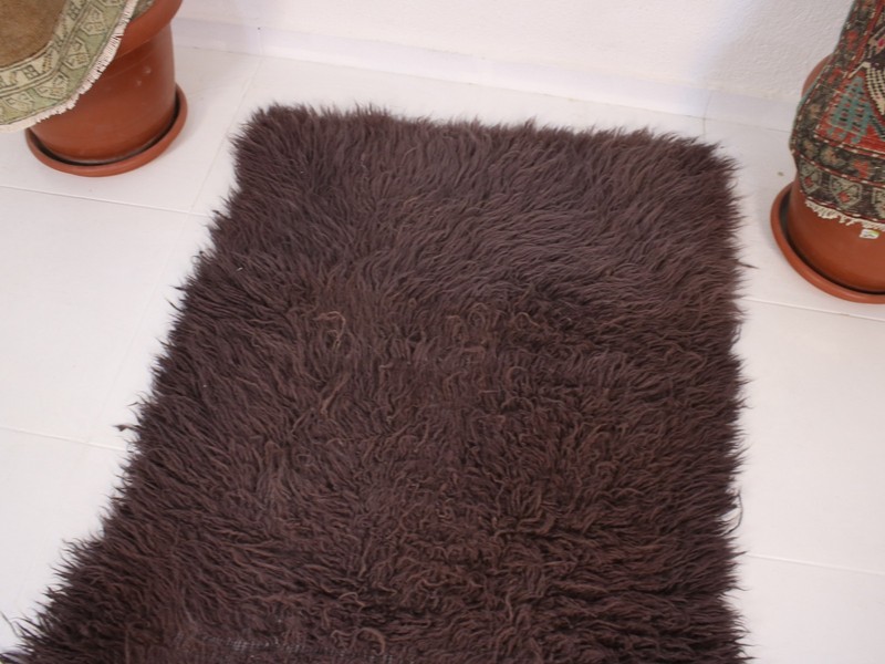 3x7 Genuine Sheepskin Area Rug Natural Wool Shag Throw Purple 2.6x6.6 ft gallery