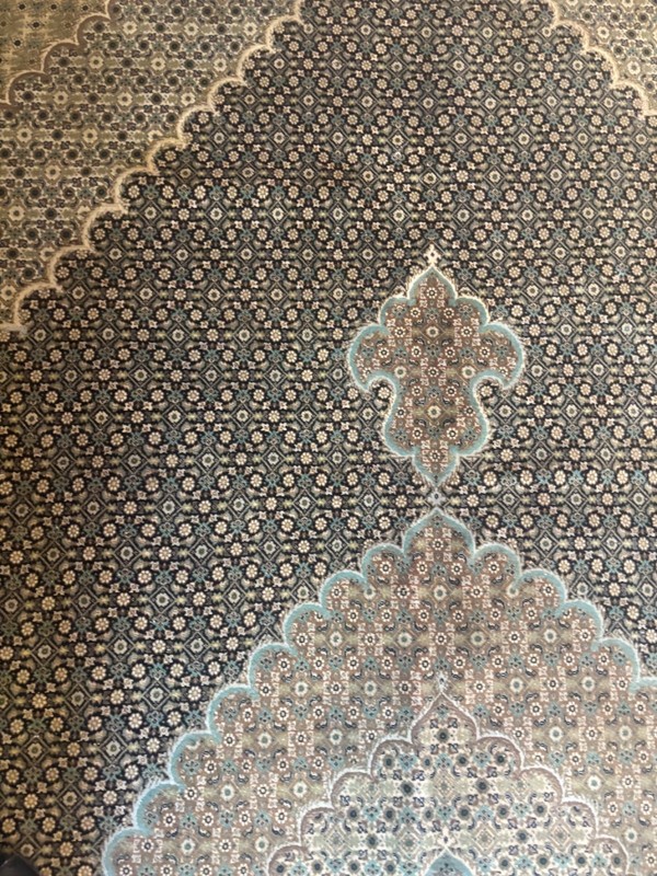11X8. HANDMADE TAB.RIZ. RUG. CARPET . HAND MADE WOOL. AND SILK gallery