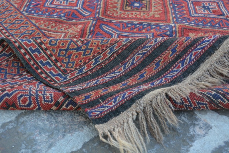AFGHAN HANDMADE VINTAGE QALAINO KILAM, TRIBAL KILAM , SIZE :250X149 CM gallery