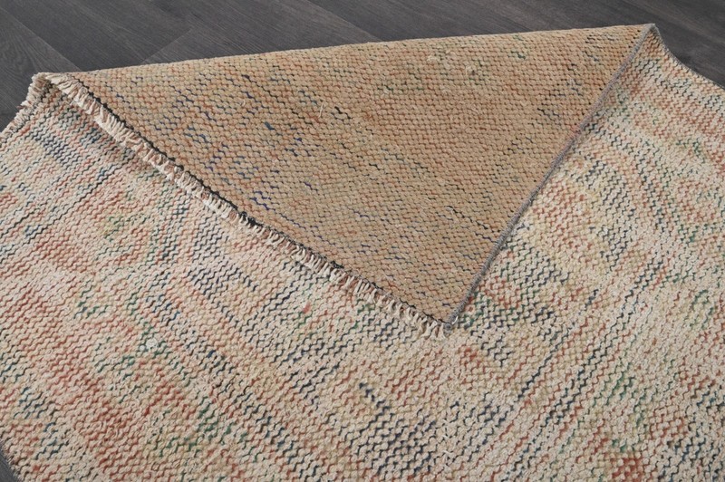 Vintage Turkish Runner Rug 3x11ft FADED Handmade Anatolian Oushak Hallway Wool gallery