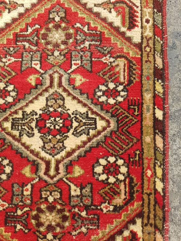 Vintage Hand Made Traditional Rug Oriental Wool Multicolor Carpet 86x59 cm gallery