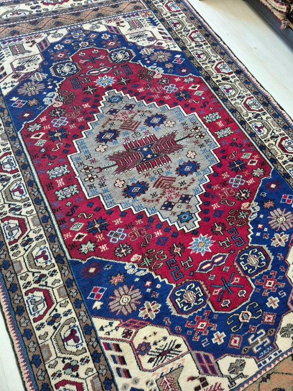 Unused Vintage Anatolian Konya Obruk Wool Rug, 57x93 in Handwoven Area Rug gallery