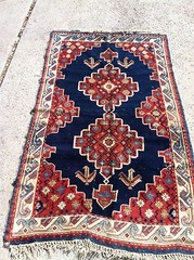 ANTIQUE 1900s CAUCASIAN HAND KNOTTED WOOL CARPET RUG VERY RARE 68″ x 40″