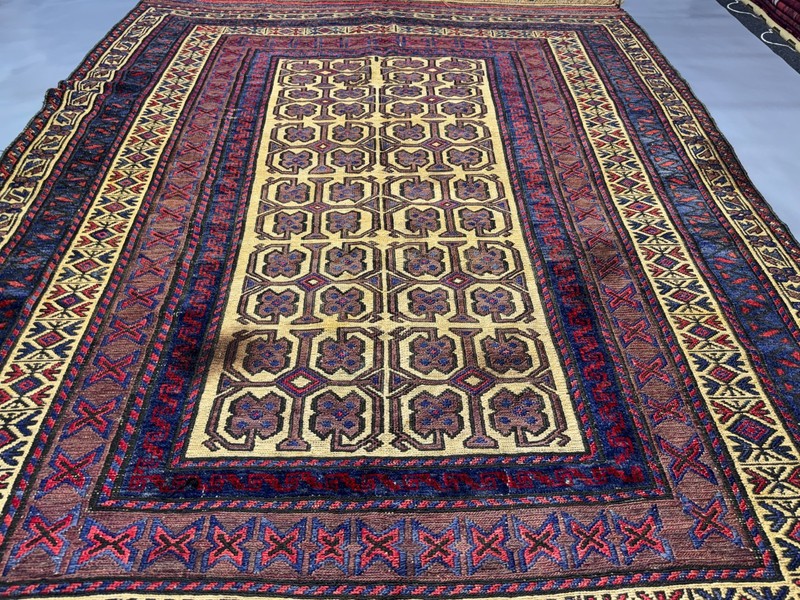 Beige Terracotta Antique Afghan Rug 6x9 ft Handwoven Geometric Area Kilim Carpet gallery