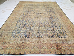 Antique Oriental Hand-Knotted Wool Area Rug Distressed Designer 9’6″ x 13″