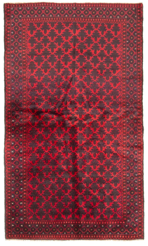 Vintage Hand-Knotted Area Rug 3'7" x 6'4" Traditional Wool Carpet
