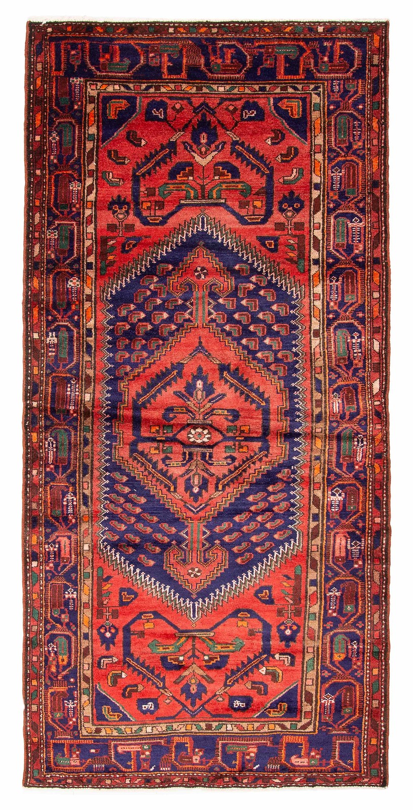 Vintage 4'3" x 9'5" Traditional Hand Knotted Vegetable Dye Wool Area Rug gallery