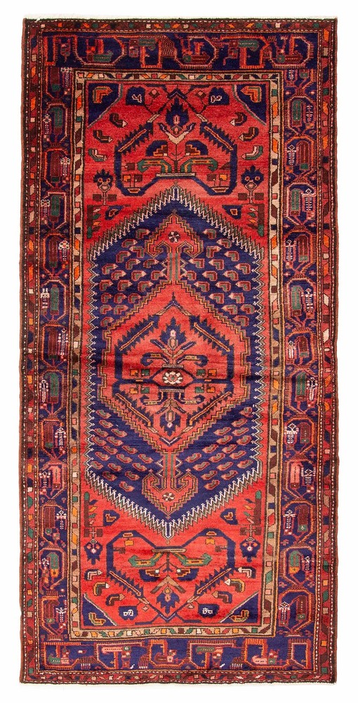 Vintage 4'3" x 9'5" Traditional Hand Knotted Vegetable Dye Wool Area Rug
