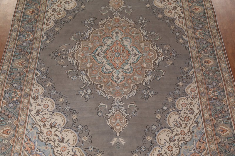 Vintage Gray Living Room Area Rug 10x13 Traditional Wool Hand-knotted Carpet gallery