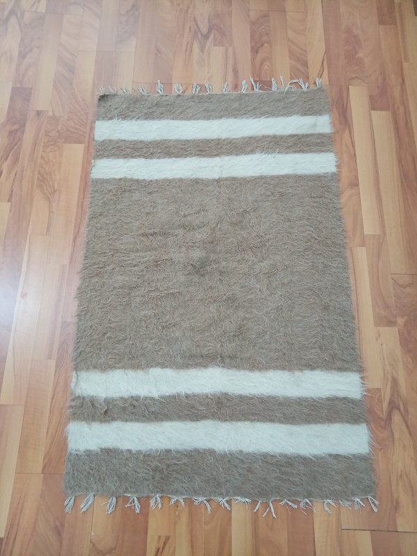 White Goat Wool Rug Geometric Turkish Rug Handmade Tribal Rug Free Shipping Rugs gallery