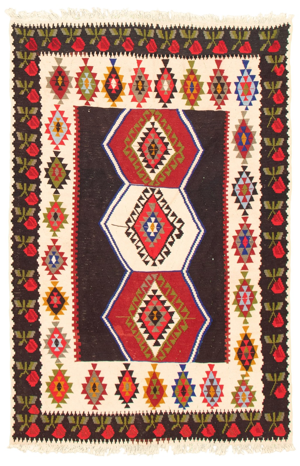 Vintage 4'7" x 6'11" Traditional Wool Hand Woven Oriental Area Rug gallery