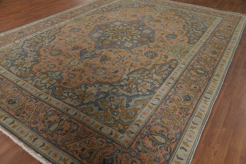 Distressed Over-Dyed Area Rug 10x13 Traditional Handmade Wool for Living Room gallery