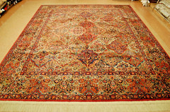 VINTAGE AUTHENTIC KARASTAN KIRMAN MULTI_COLOR PANEL PATTERN #717 RUG 8’8″ x10’6″