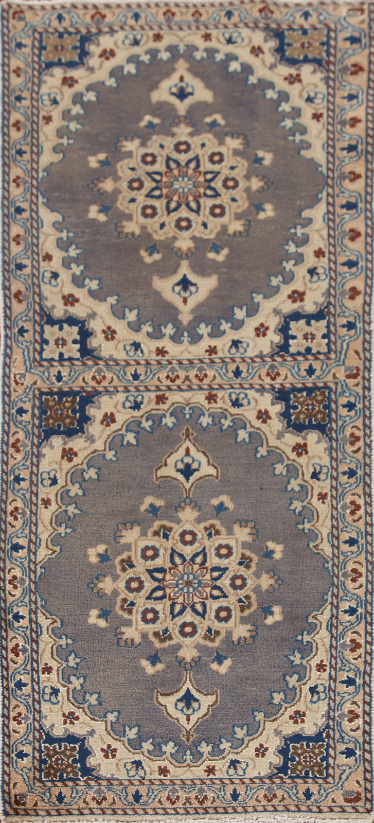 Vegetable Dye Gray Wool Traditional 5 ft Runner Rug Hand-knotted Carpet 2x5 gallery