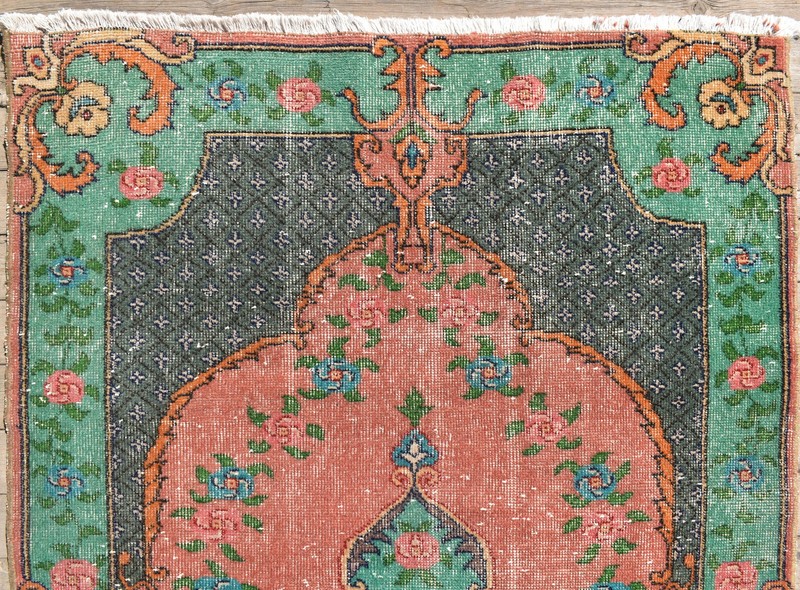 Turkish Rug 3x6 Handwoven Oushak Rug 114x206cm Natural Wool Carpet Muted Rug gallery