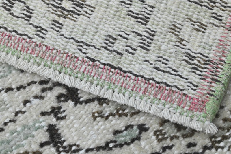 Vintage Turkish Runner Rug 2x7ft Wool Anatolian Handmade Hallway Oushak BEIGE gallery