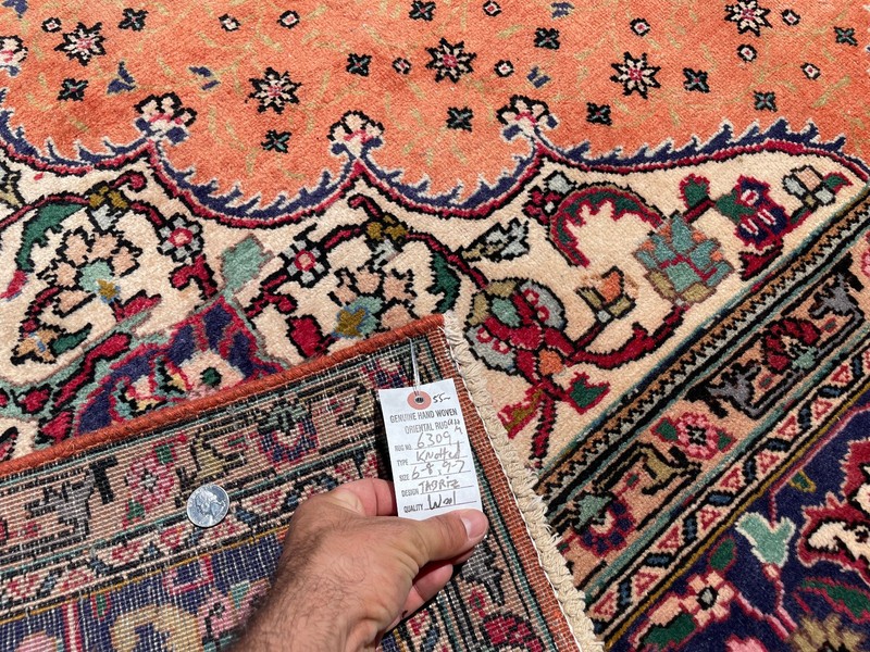 FINE ANTIQUE RUG 7x10 HAND-KNOTTED VINTAGE ORIENTAL handmade persimmon coral 6x9 gallery