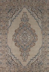 Hand-Knotted Distressed Area Rug 8×12 Ft Geometric Wool Oriental Vintage Carpet