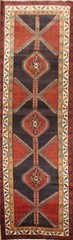Geometric Traditional 13 ft. Runner Rug 4×13 Wool Hand-knotted Vintage Carpet