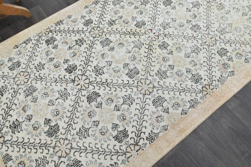 Oushak Turkish Vintage Rug 4x7 Kilim Rug Anatolian Handmade Boho Decor BEIGE gallery