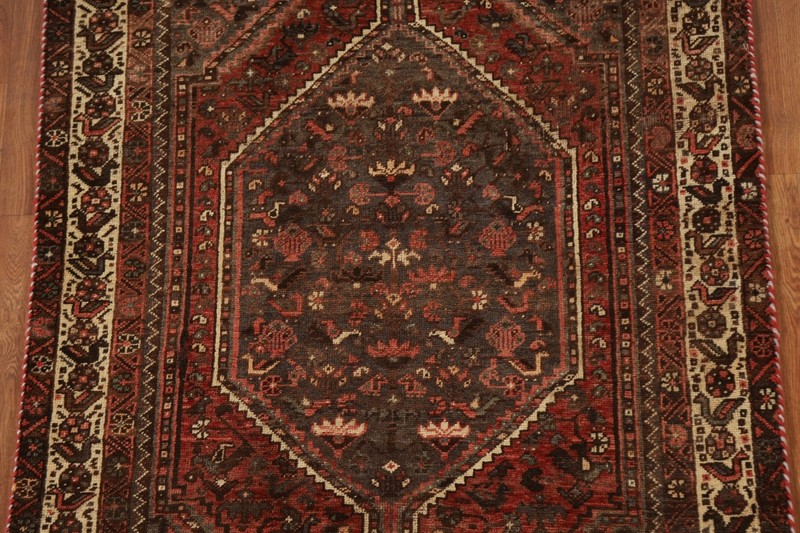 Vintage Geometric Traditional Red/ Ivory Area Rug 4'x6' Wool Handmade Carpet gallery