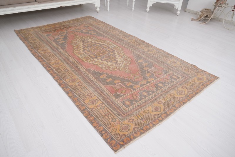 Antique Oushak Rug 4x8 - Handmade Neutral Turkish Wool Carpet, Vintage Rug,26 gallery