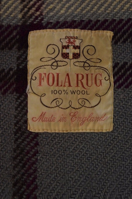 Vintage 100% Wool Fola Rug Plaid Fringed Made in England gallery