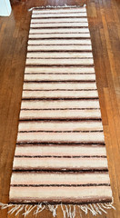 Lovely Swedish Hand Made Rag Rug (26 x 83 inches) 1920s