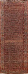 Antique Pre-1900 Geometric Malayer Runner Rug Vegetable Dye Hand-Knotted 6×16 ft