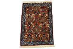 Meshkin Rug 1’4” x 1’10” Red Wool Vintage Tribal Hand-Knotted Carpet
