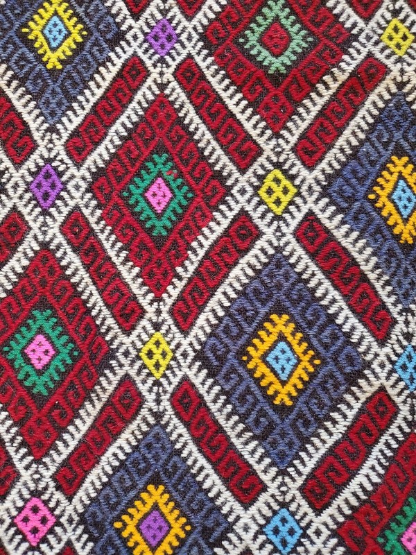 Turkish Goat Hair Rug Kilim Handmade Antolian Cicim Tapestry Carpet 42 x30 gallery